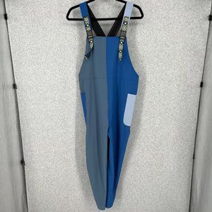 Kavu Womens San Blas Relaxed Fit Overalls Size M Blue River Block Buckle Casual